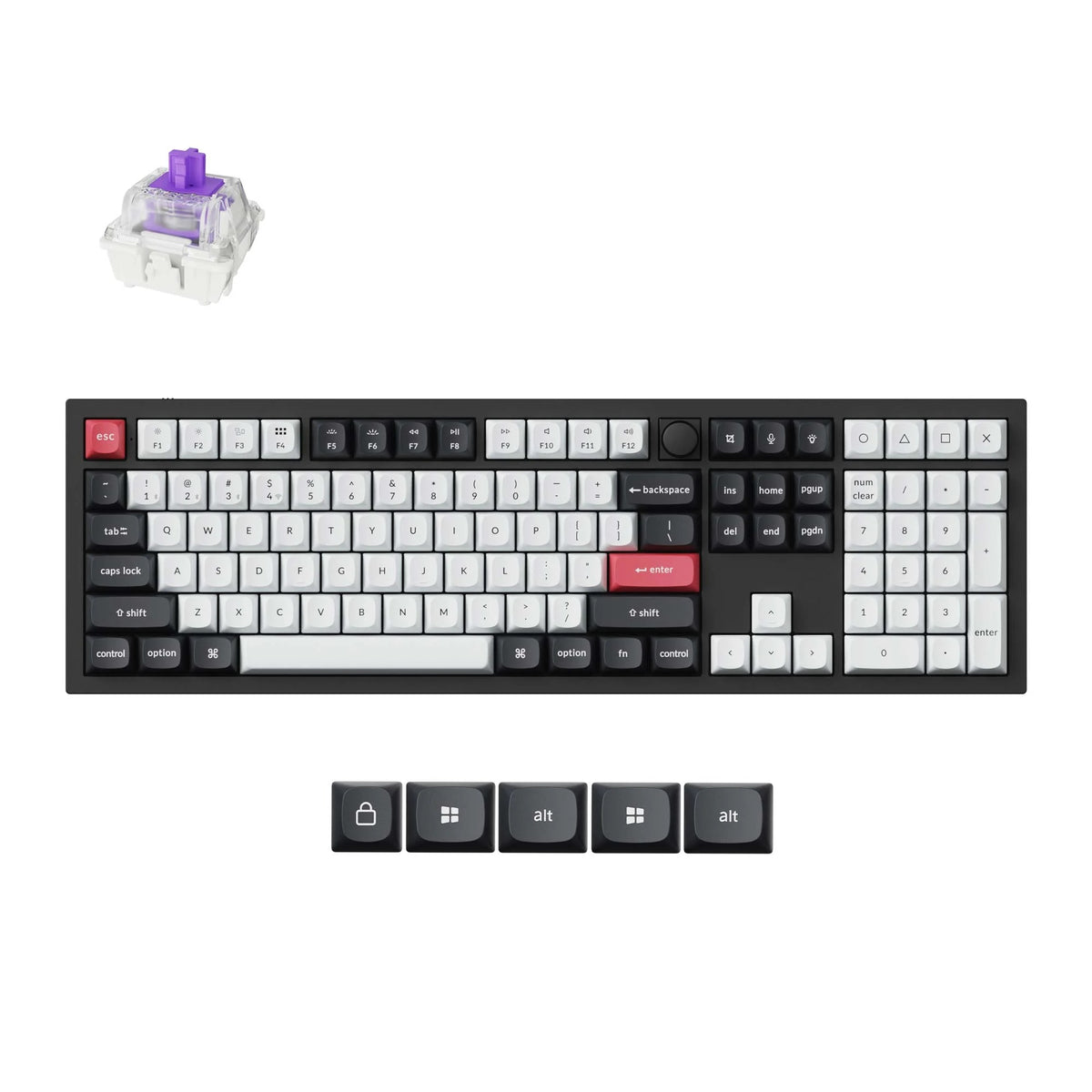 Teclado magnético (Gateron Nébula) com tripla conexão (Bluetooth + Wireless + USB-C), ANSI, iluminação RGB personalizável, layout 100%, cor Carbon Black
