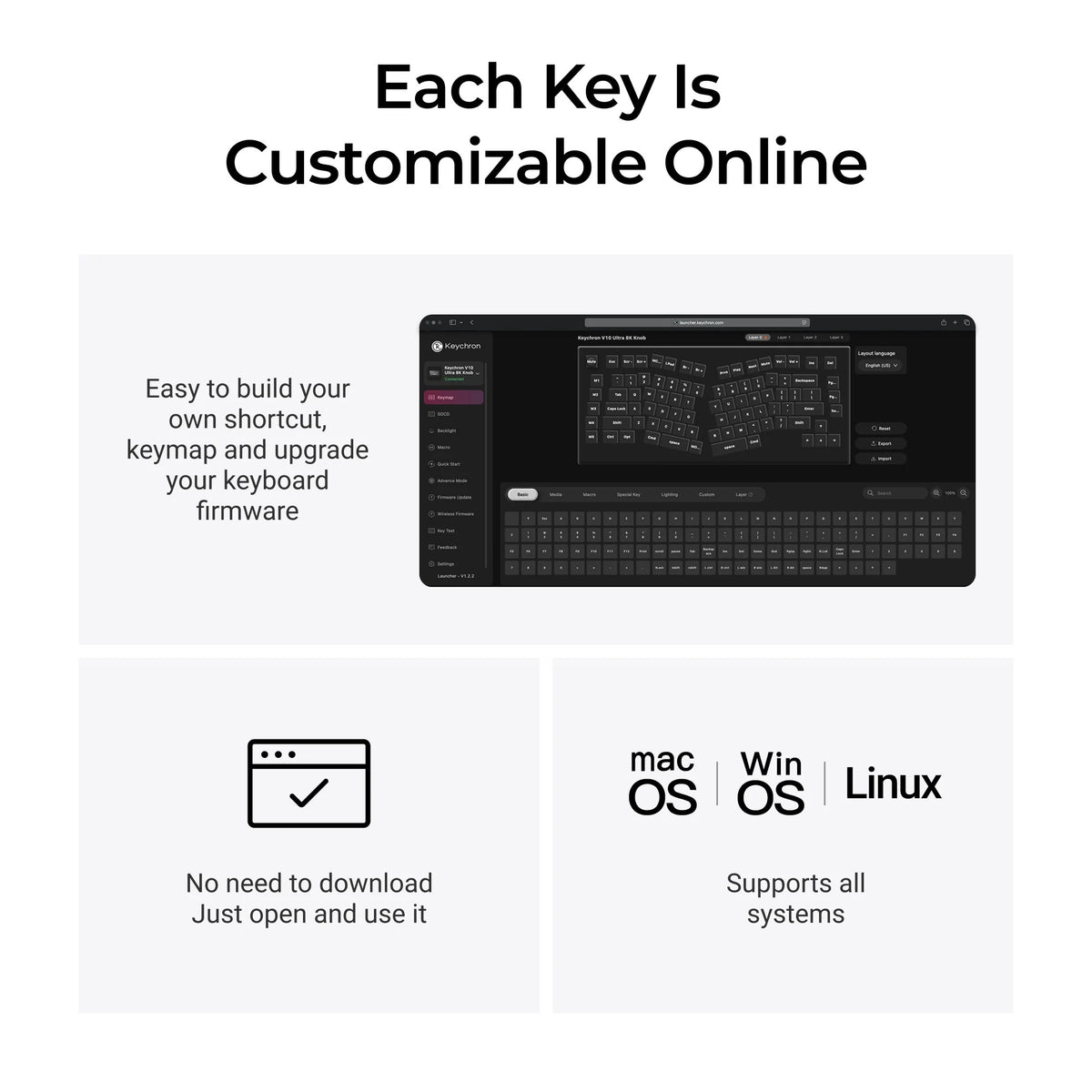Keychron V10 Ultra 8K | Teclado Mecânico Alice 75% Wireless