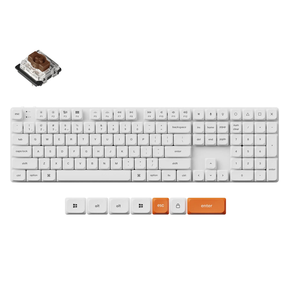 Keychron K5 Max QMK/VIA White Teclado Mecânico Custom Wireless