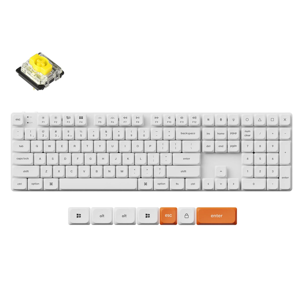 Keychron K5 Max QMK/VIA White Teclado Mecânico Custom Wireless