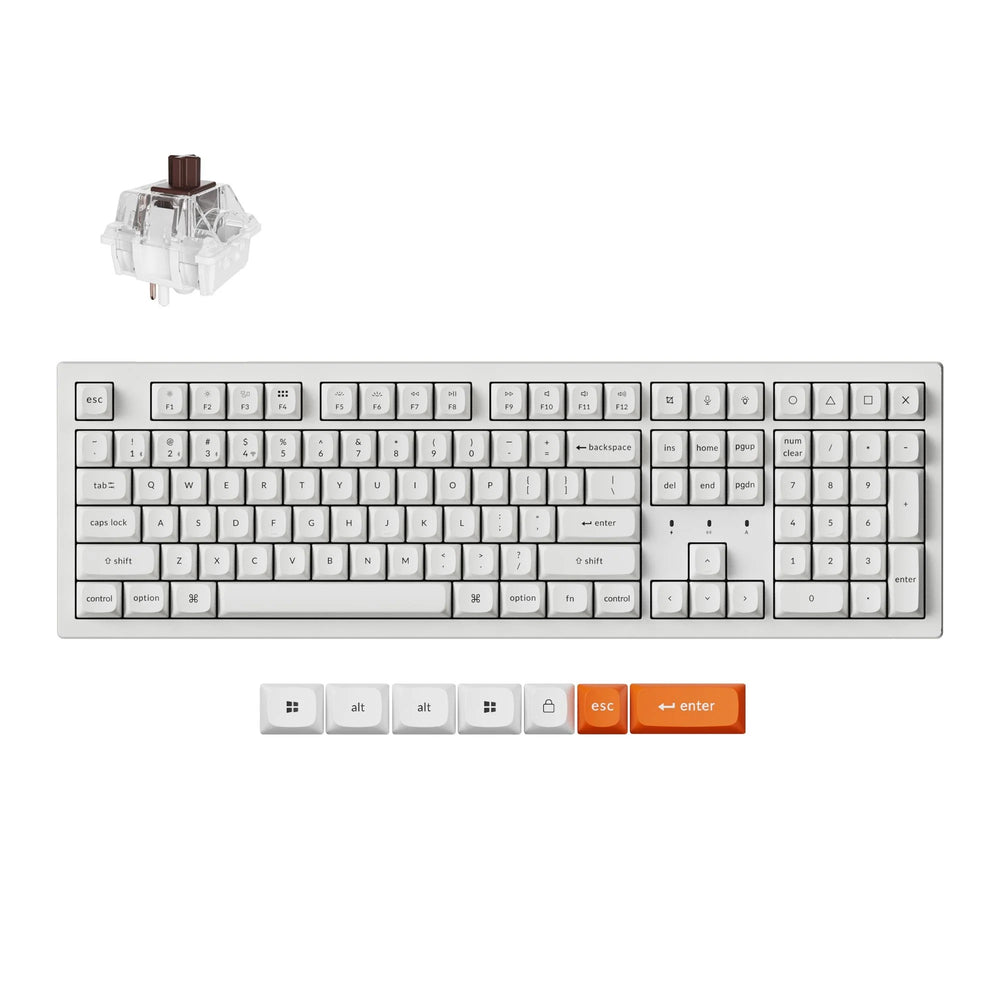 Keychron K10 Max QMK White Teclado Mecânico Wireless