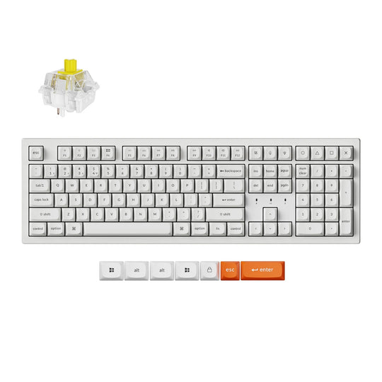 Keychron K10 Max QMK White Teclado Mecânico Wireless