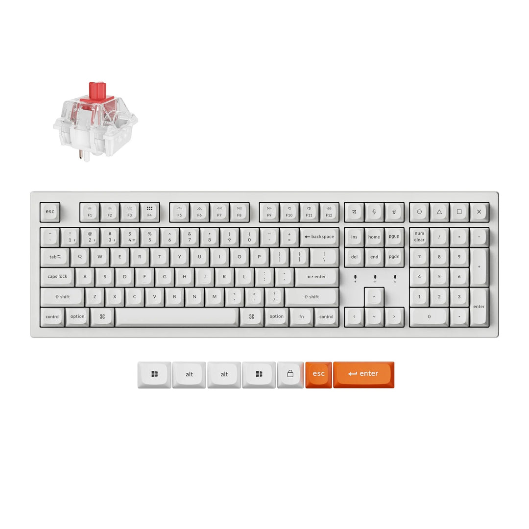 Keychron K10 Max QMK White Teclado Mecânico Wireless