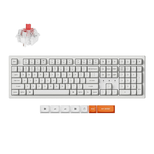 Keychron K10 Max QMK White Teclado Mecânico Wireless