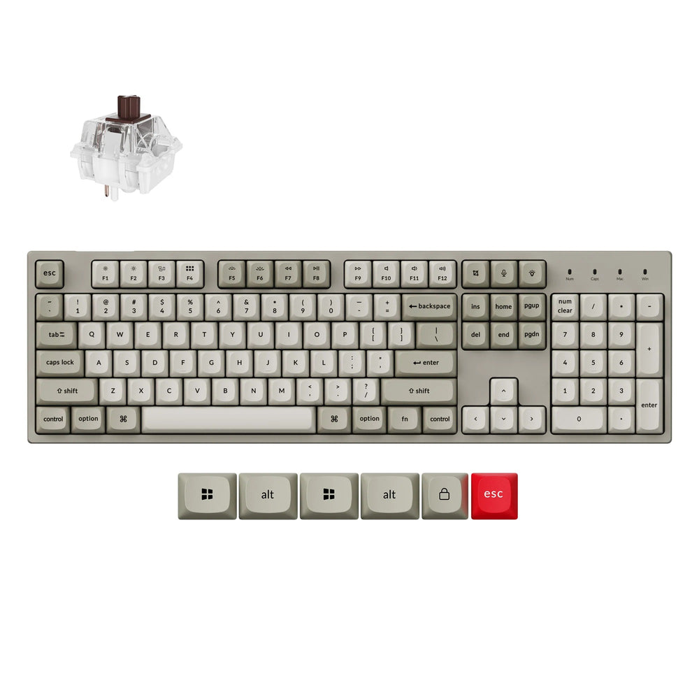 Keychron C2 Pro 8K QMK Teclado Mecânico Com Fio