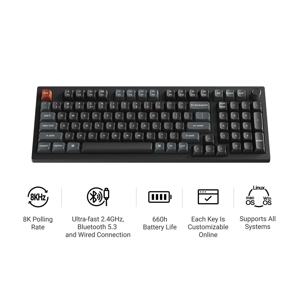 Keychron V5 Ultra 8K Teclado Mecânico Custom Wireless