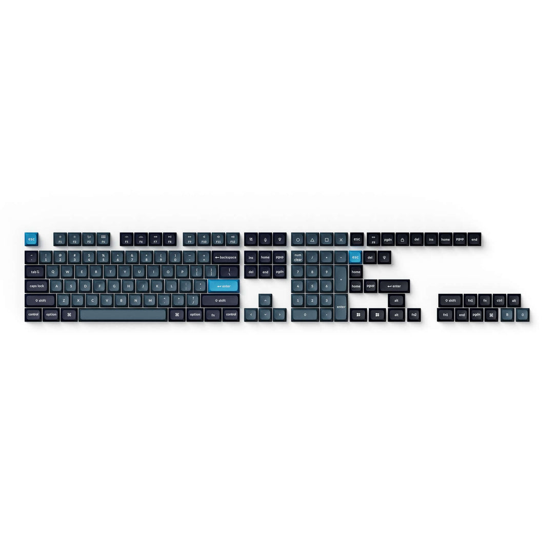 full keycap set double shot ksa pbt dark gray and grayish blue