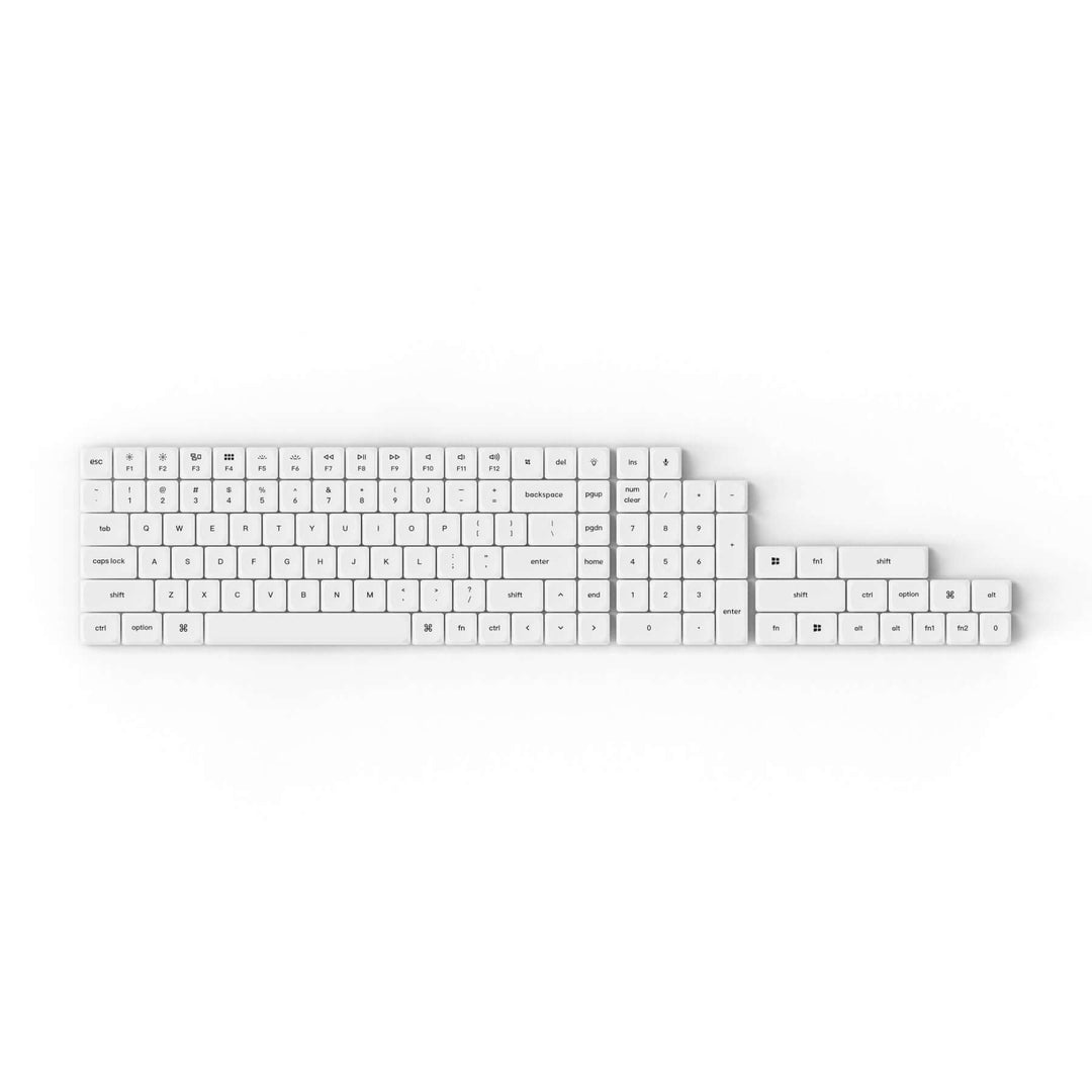 keycap set double shot pbt low profile black branco