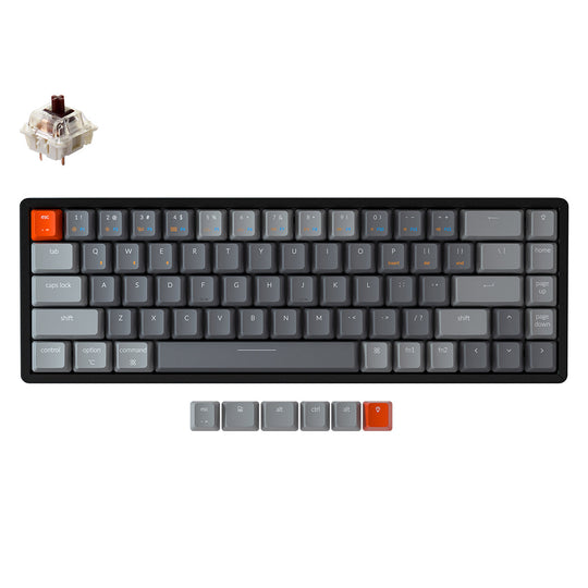 keychron k6 hot-swappable alumínio rgb backlight switch brown