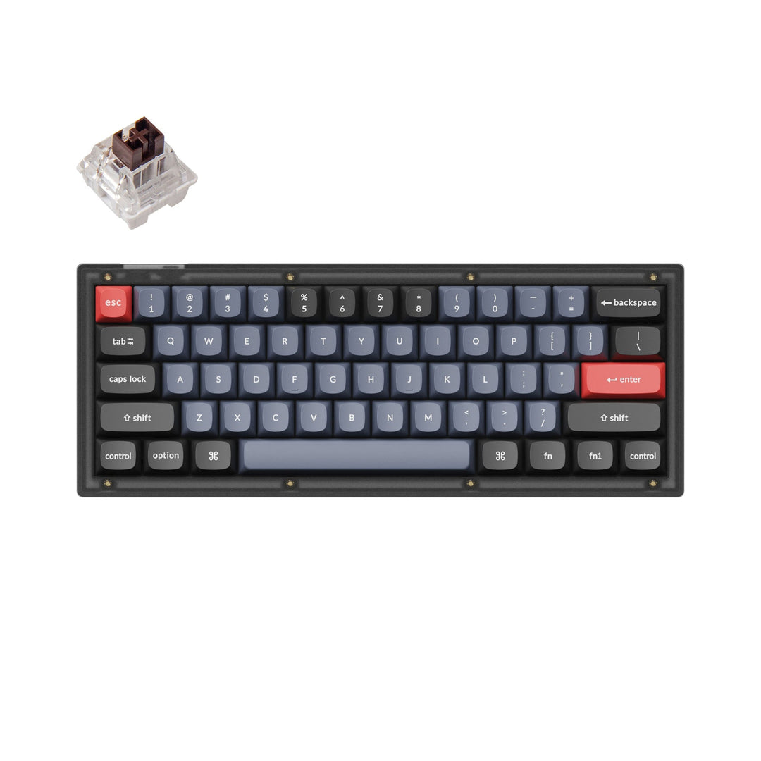 KEYCHRON V4 FROSTED BLACK SWITCH BROWN QMK VIA RGB HOT-SWAPPABLE