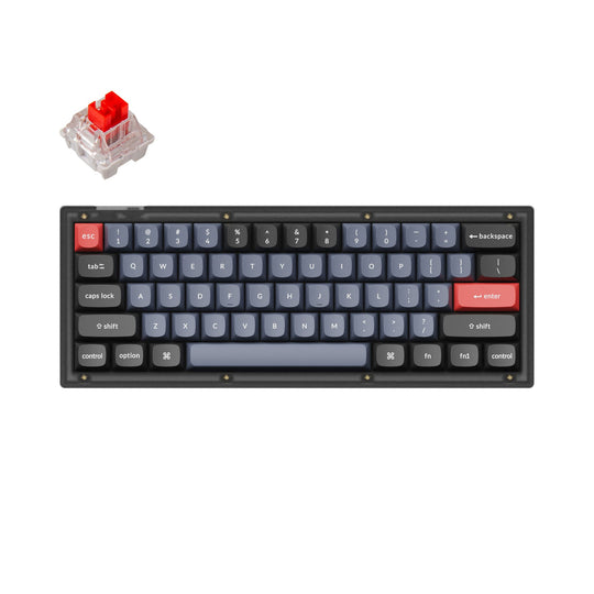 KEYCHRON V4 FROSTED BLACK SWITCH RED QMK VIA RGB HOT-SWAPPABLE
