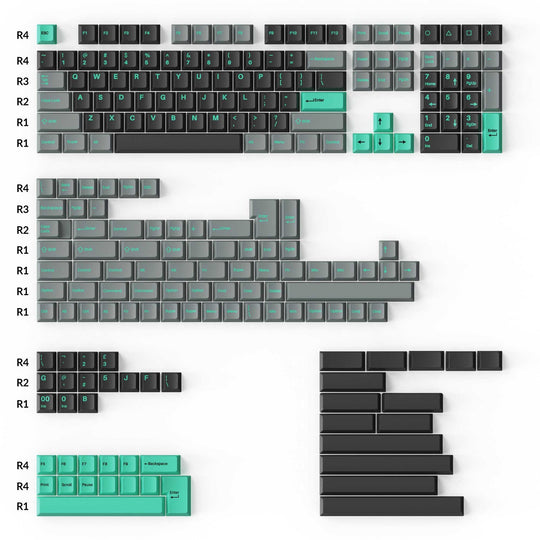 Keychron Cherry Profile Double-Shot PBT Full Set Keycaps - Hacker Mint