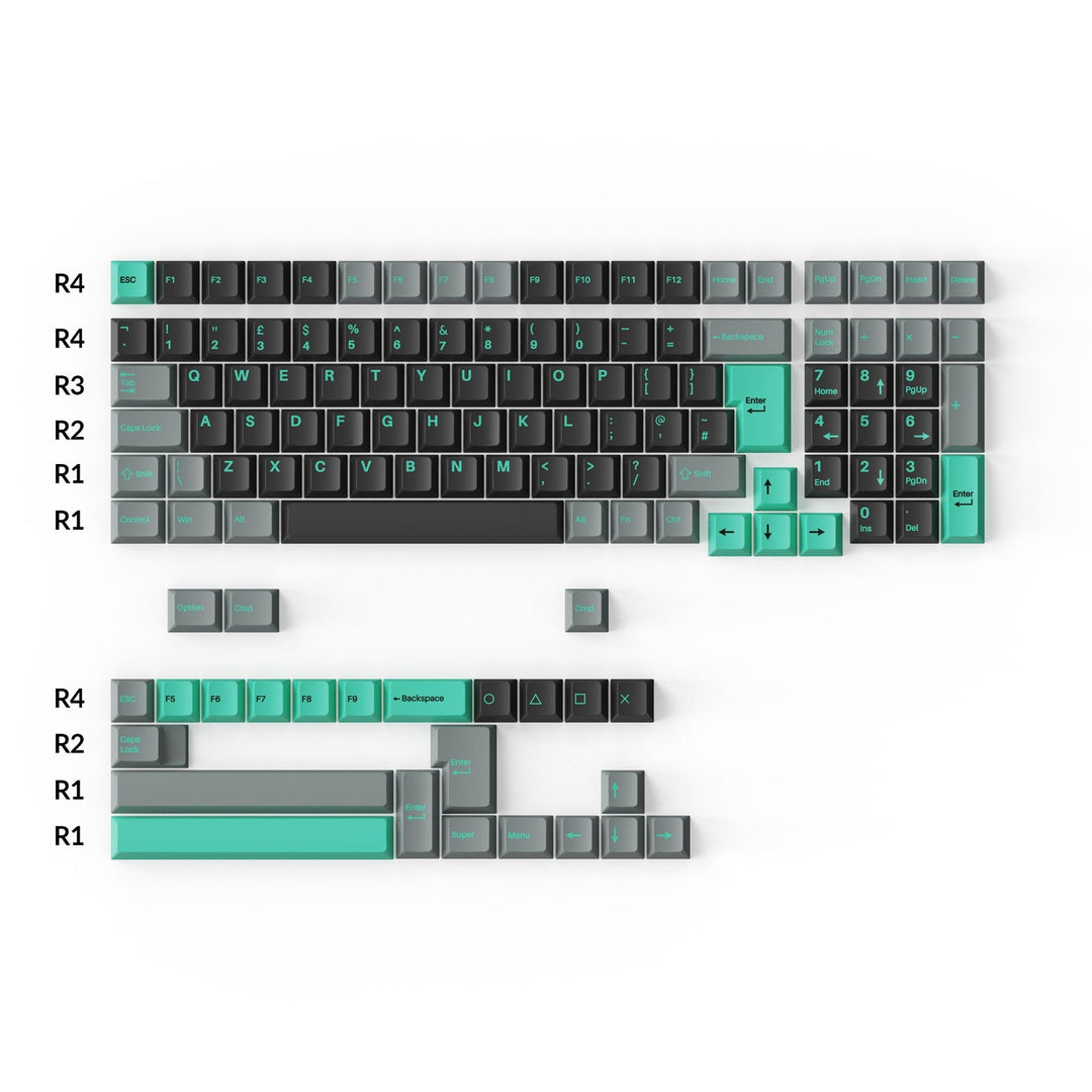 Keychron Cherry Profile Double-Shot PBT Full Set Keycaps - Hacker Mint